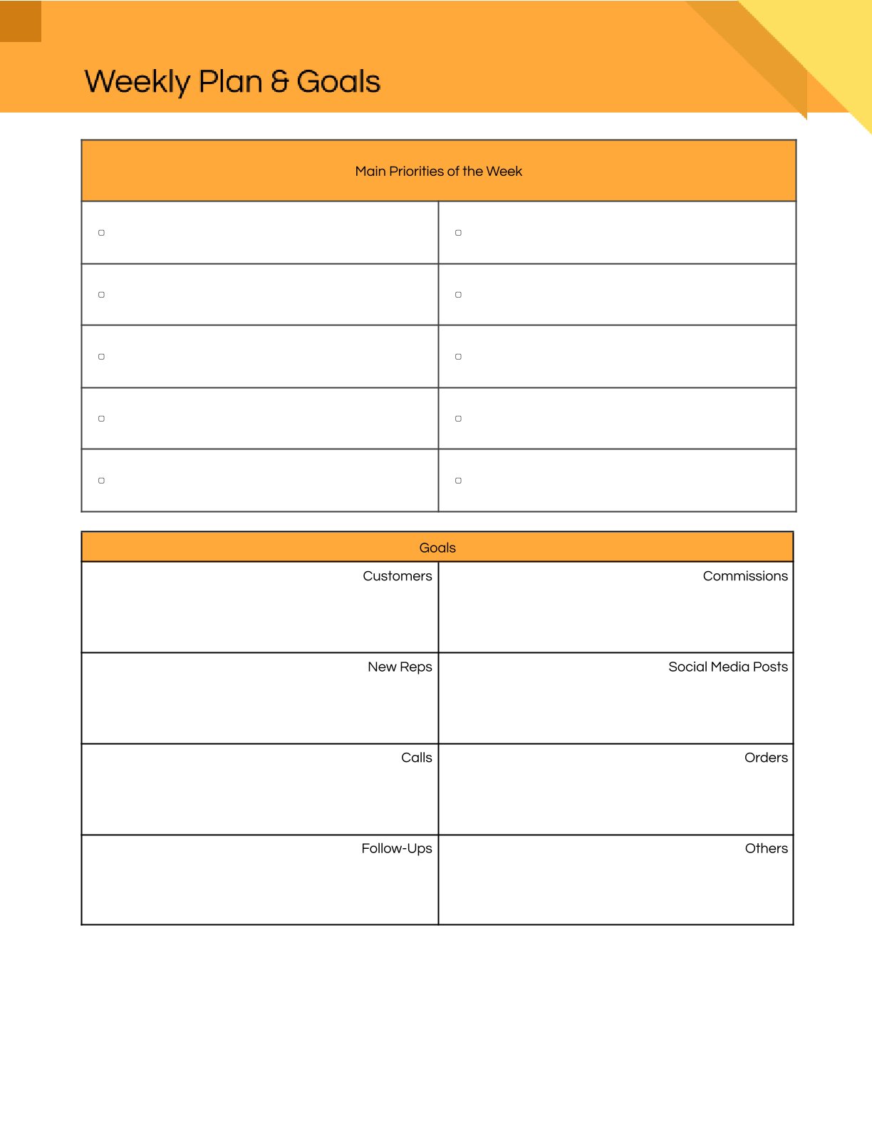 Free Weekly Sales Planner Template | Printable PDF for Sales Tracking, Orders & Profit Planning