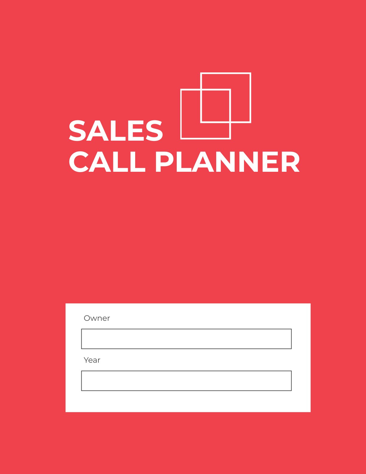 Free Sales Call Planner Template – 17 Pages | B2B Sales CRM Organizer