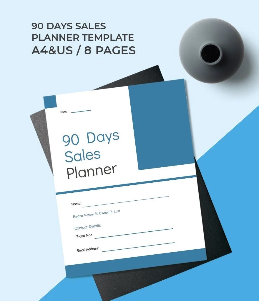 Free 90-Day Sales Planner Template (28 Pages) | Goal Setting & Tracking Tool