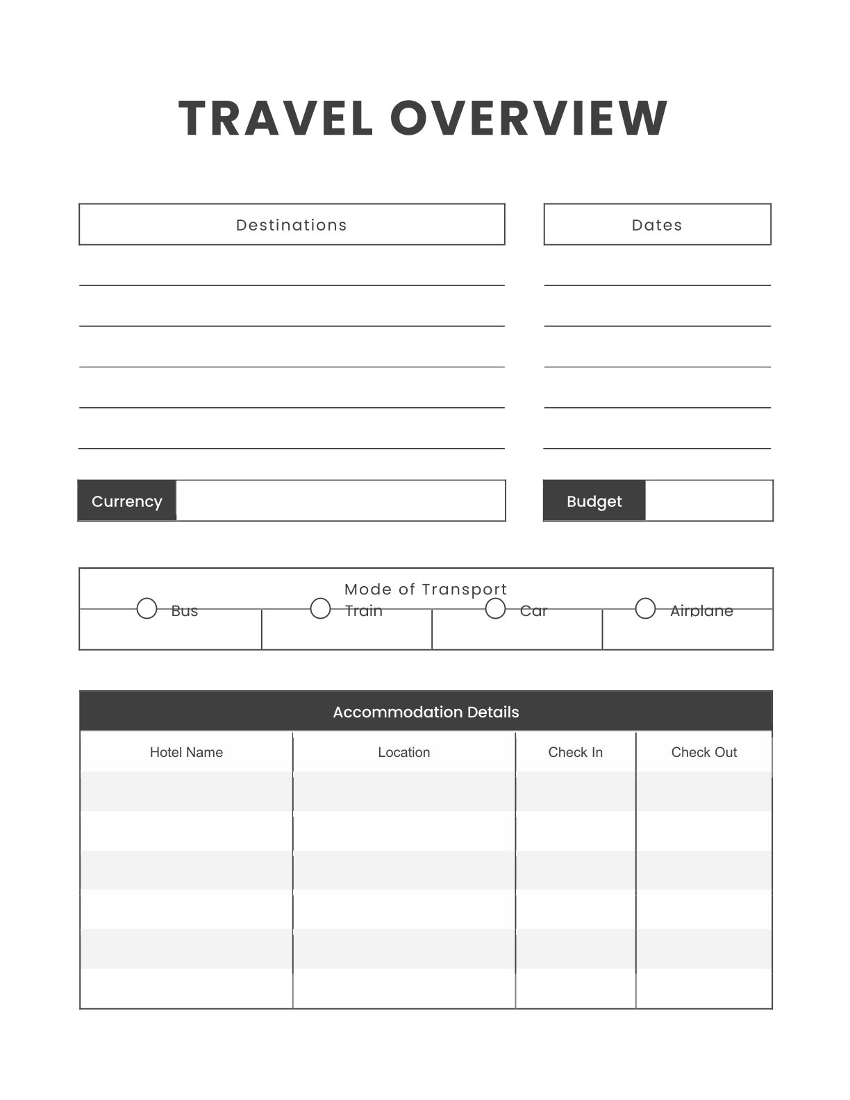 Free Basic Daily Route Planner – 5 Pages | Travel & Trip Organizer PDF (A4)
