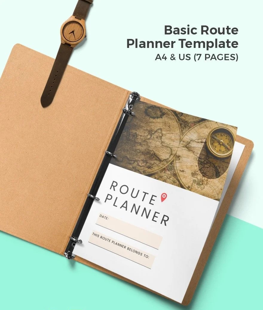 Free Basic Route Planner Template – 6 Pages | Printable PDF | Travel Itinerary Organizer
