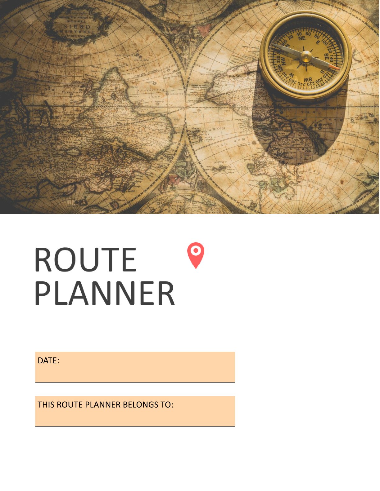 Free Basic Route Planner Template – 6 Pages | Printable PDF | Travel Itinerary Organizer