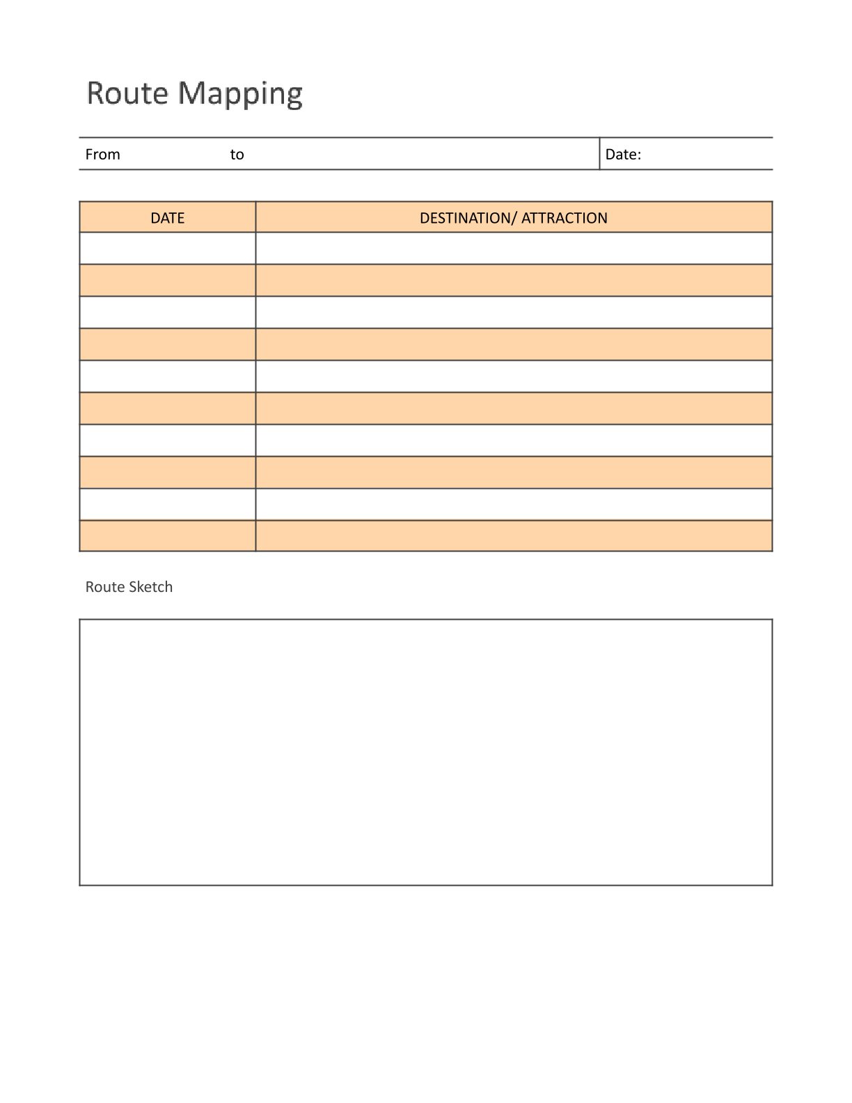 Free Basic Route Planner Template – 6 Pages | Printable PDF | Travel Itinerary Organizer
