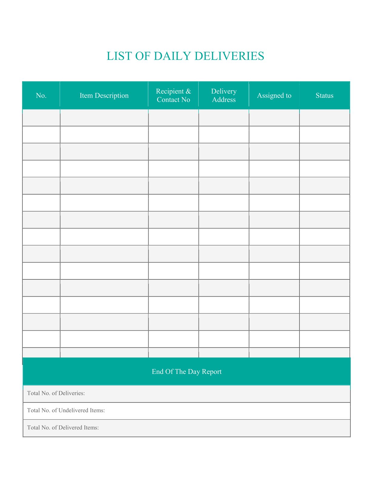 Free Delivery Route Planner Template – 12-Page Printable PDF for Daily Logistics & Courier Tracking