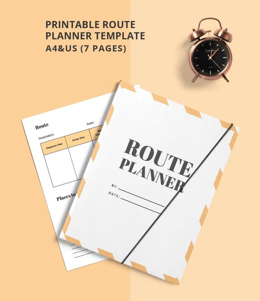 Free Printable Route Planner Template – 4 Pages Travel Itinerary PDF (A4/US Letter)