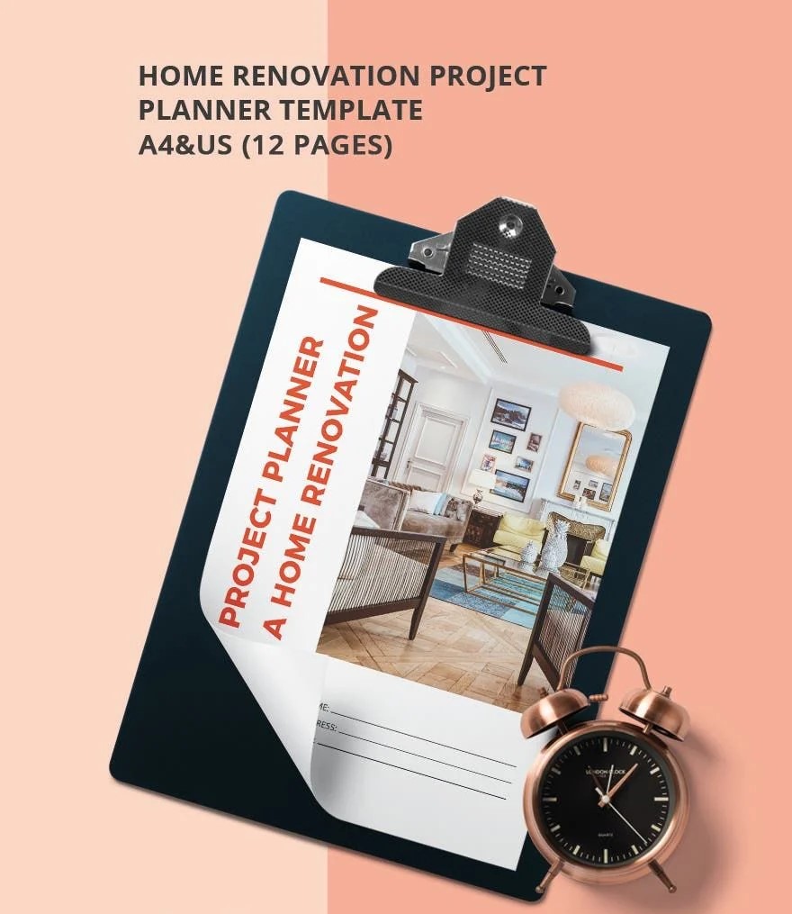 Free Home Renovation Project Planner – 11-Page Editable PDF (A4 + US Letter)