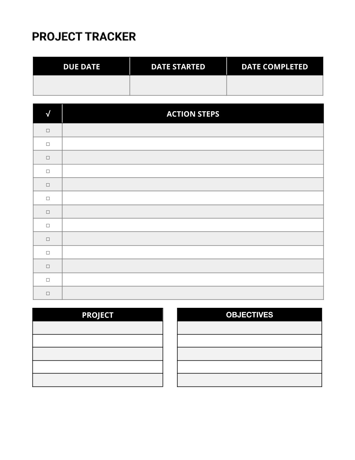 Free Printable Project Planner Template (4 Pages) – PDF Download for Goal-Driven Planning