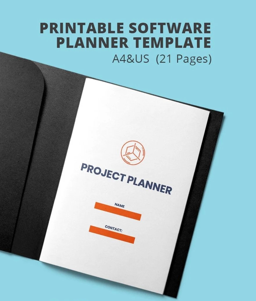 Free Printable Software Project Planner Template (20 Pages) – A4 & US Letter | Digital Download