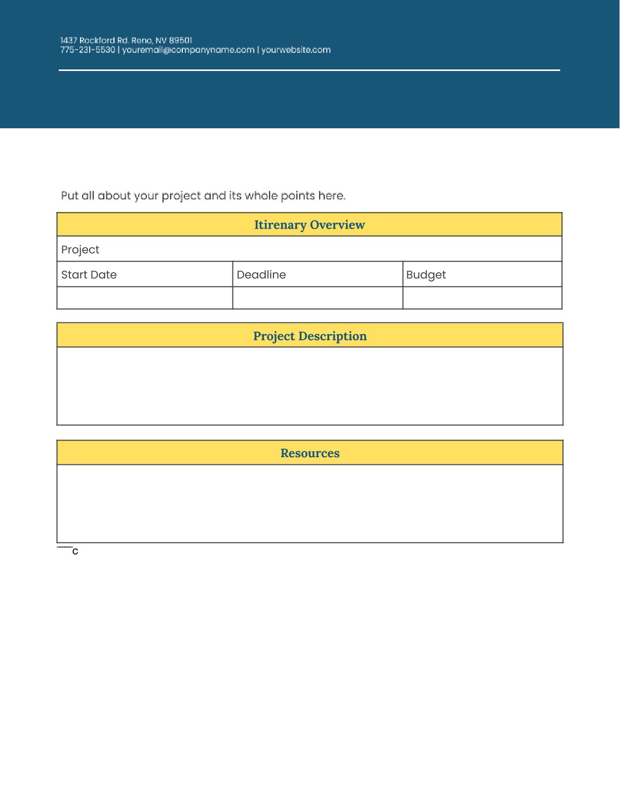 Free Project Planner Template – 5 Page Printable PDF for Personal Use