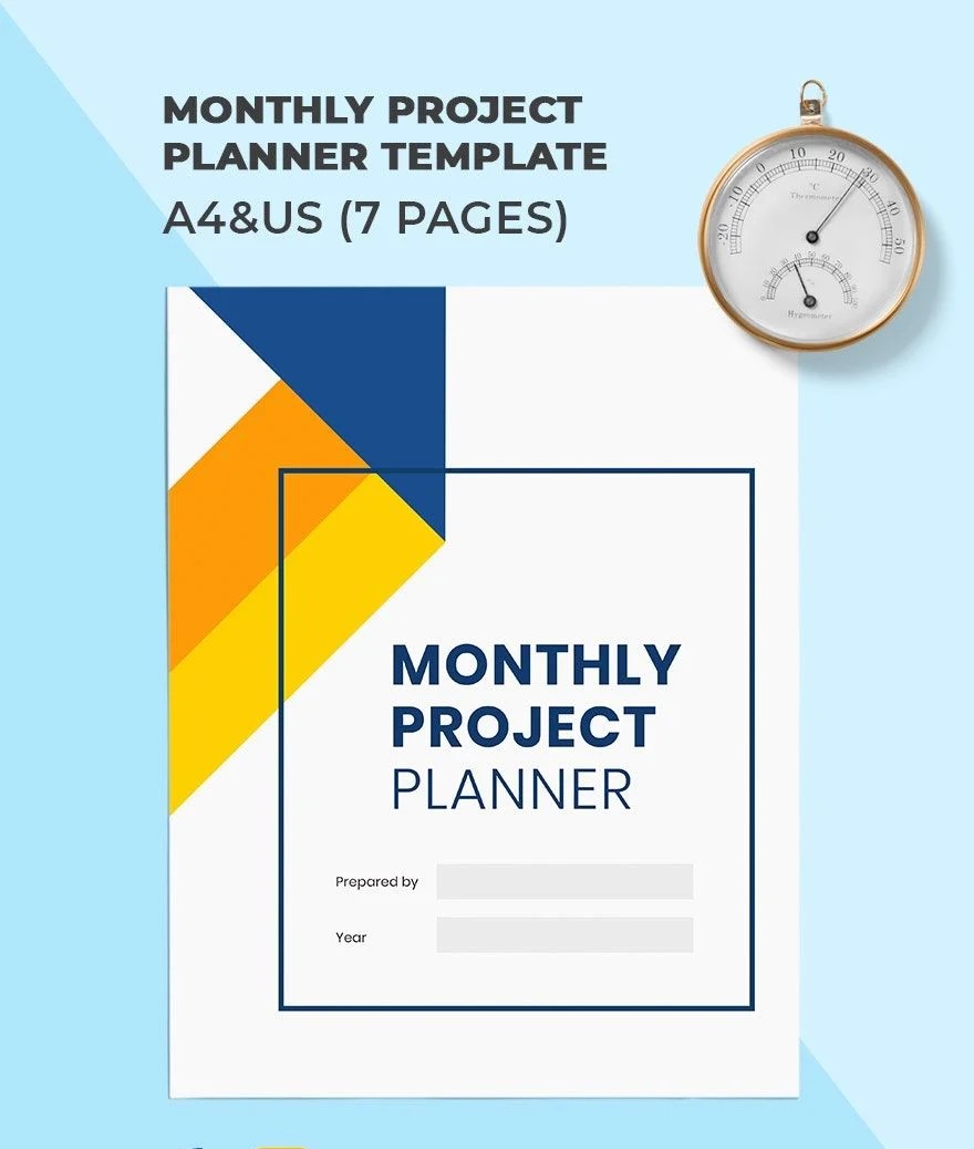 Free Monthly Project Planner Template – 3 Pages | Printable PDF (A4 & US Letter)