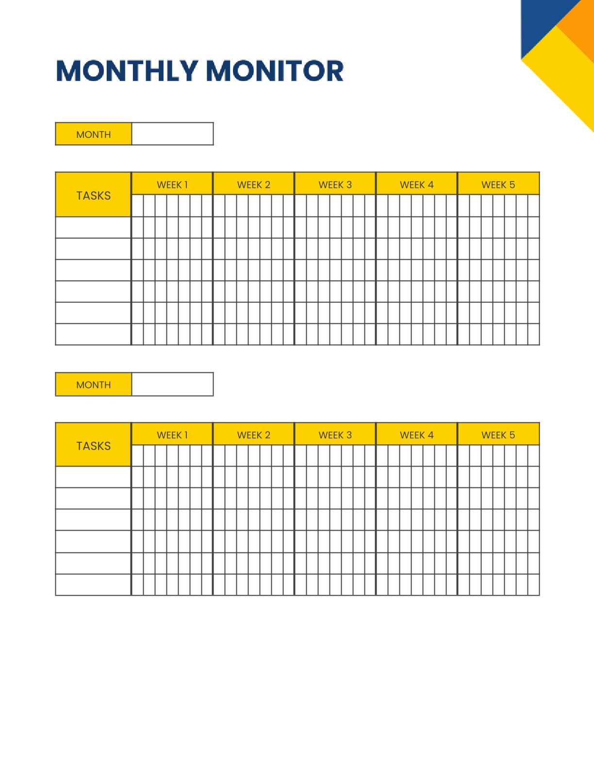 Free Monthly Project Planner Template – 3 Pages | Printable PDF (A4 & US Letter)