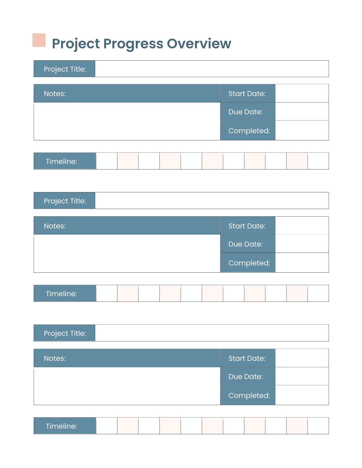 Free Sample Project Planner Template – 15 Pages | A4 Printable PDF