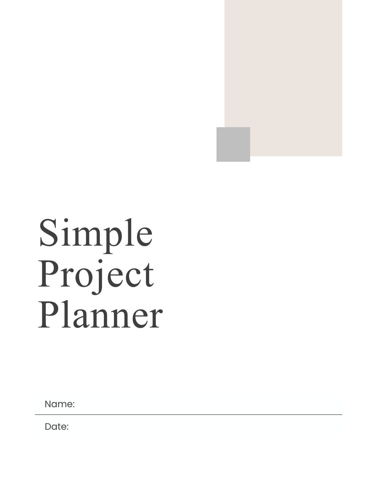 Free Simple Project Planner Template – 6 Pages | Printable PDF (A4 & US Letter)