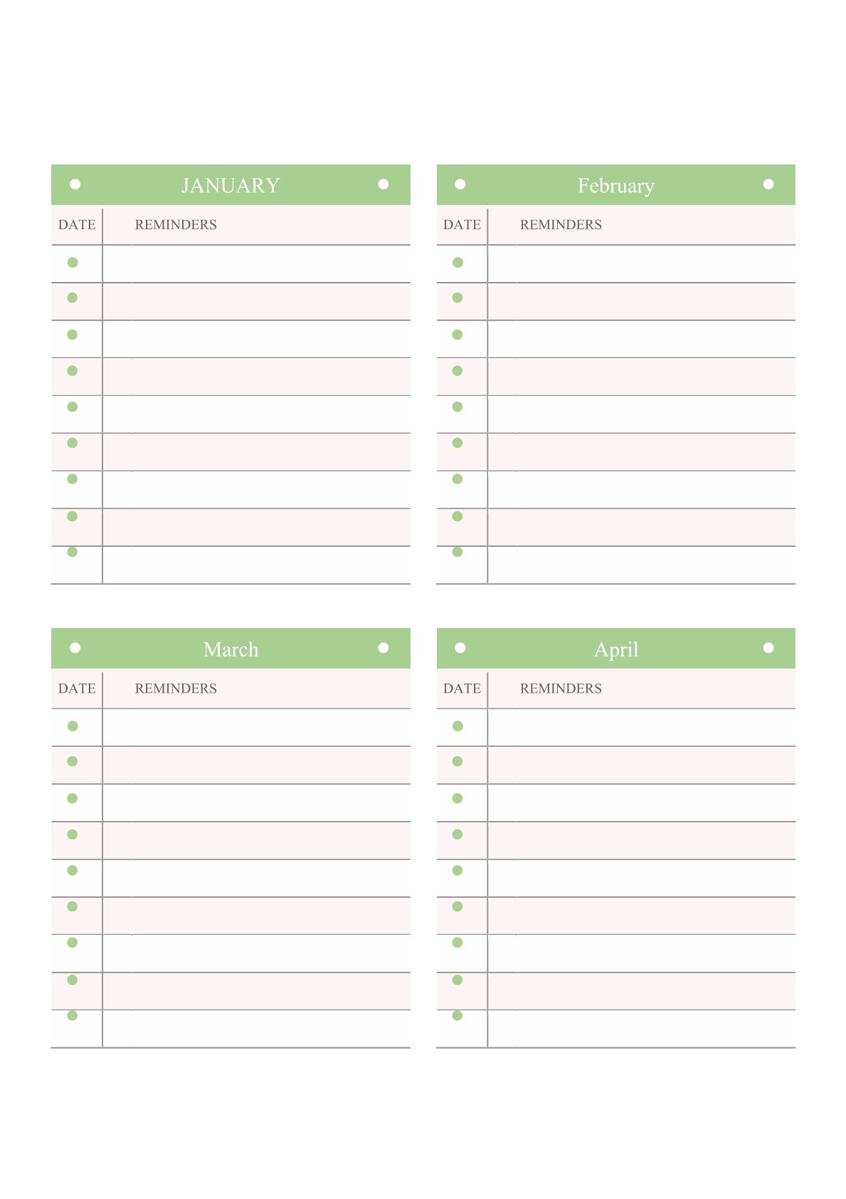Free 12-Month Life Planner Template – Undated Yearly Organizer (26 Pages)
