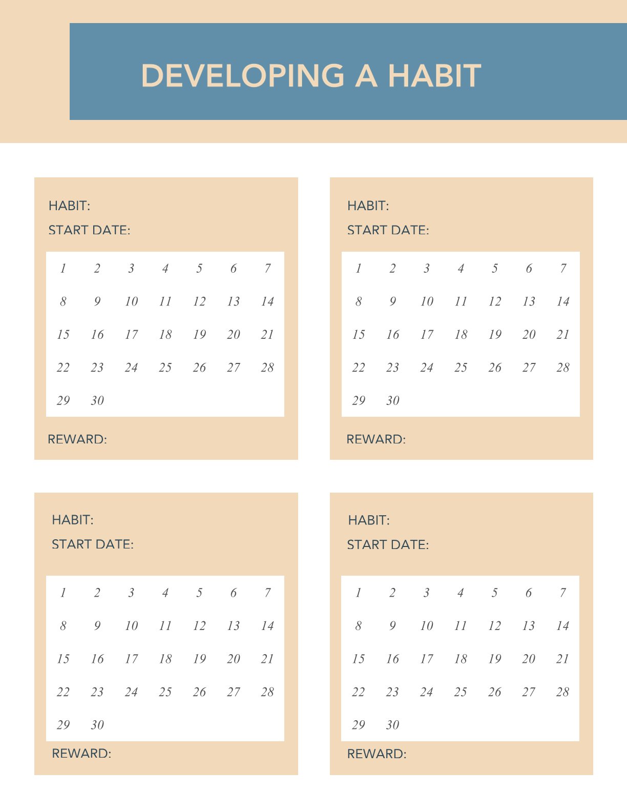 Free Goals Life Planner Template – Printable PDF for Tracking Habits & Long-Term Goals (A4 & US Letter)