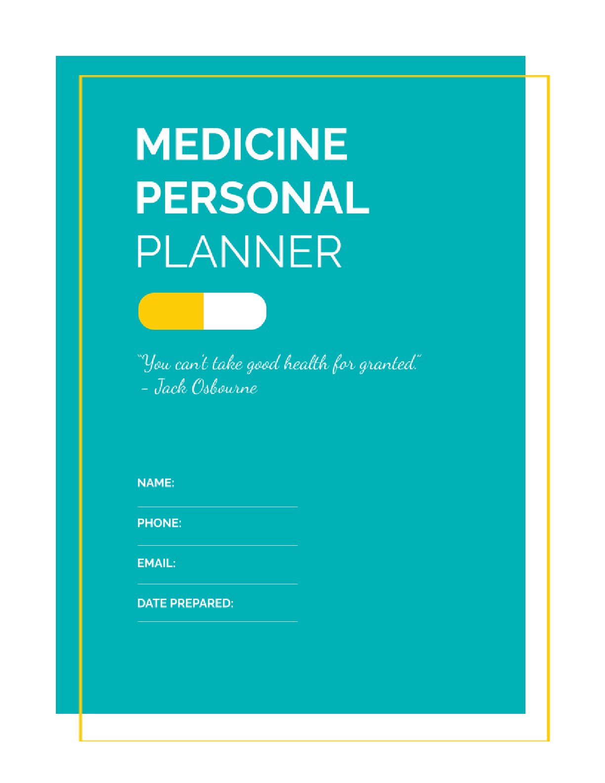Free Printable Medicine Personal Planner Template – Track Medications, Dosage & Doctor Info (PDF)