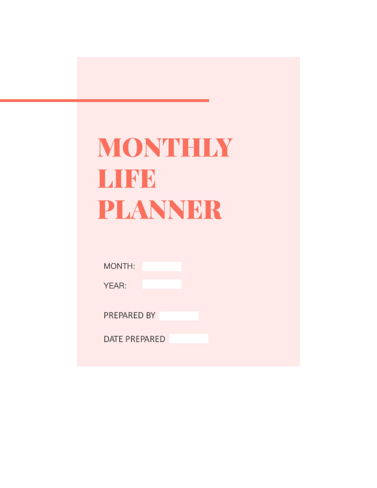 Free Monthly Life Planner Template (Printable PDF) | Goal Setting & To-Do List Organizer