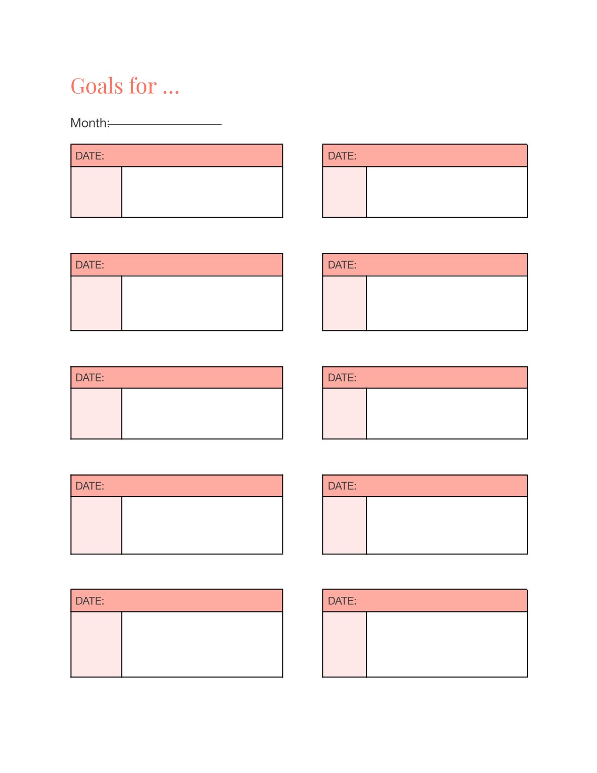 Free Monthly Life Planner Template (Printable PDF) | Goal Setting & To-Do List Organizer