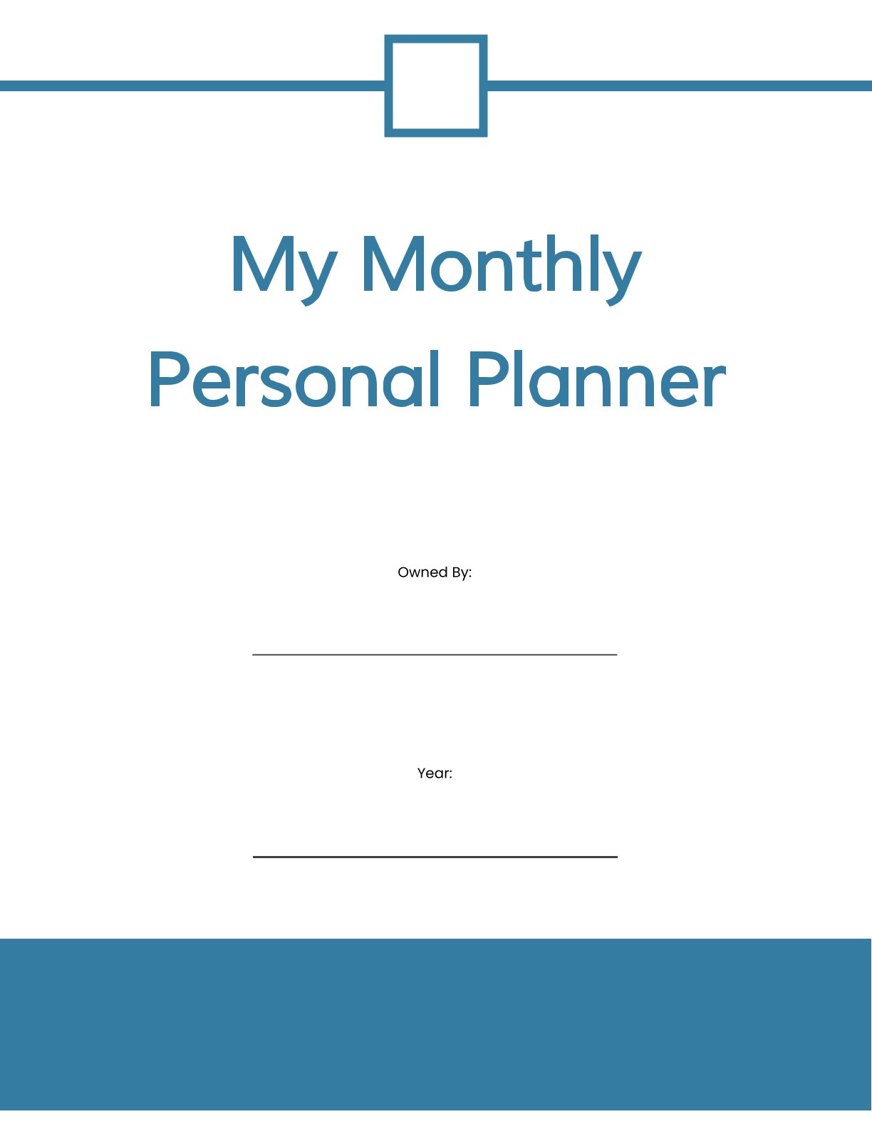 Free Monthly Personal Planner Template – PDF Printable Organizer (A4 & US Letter)