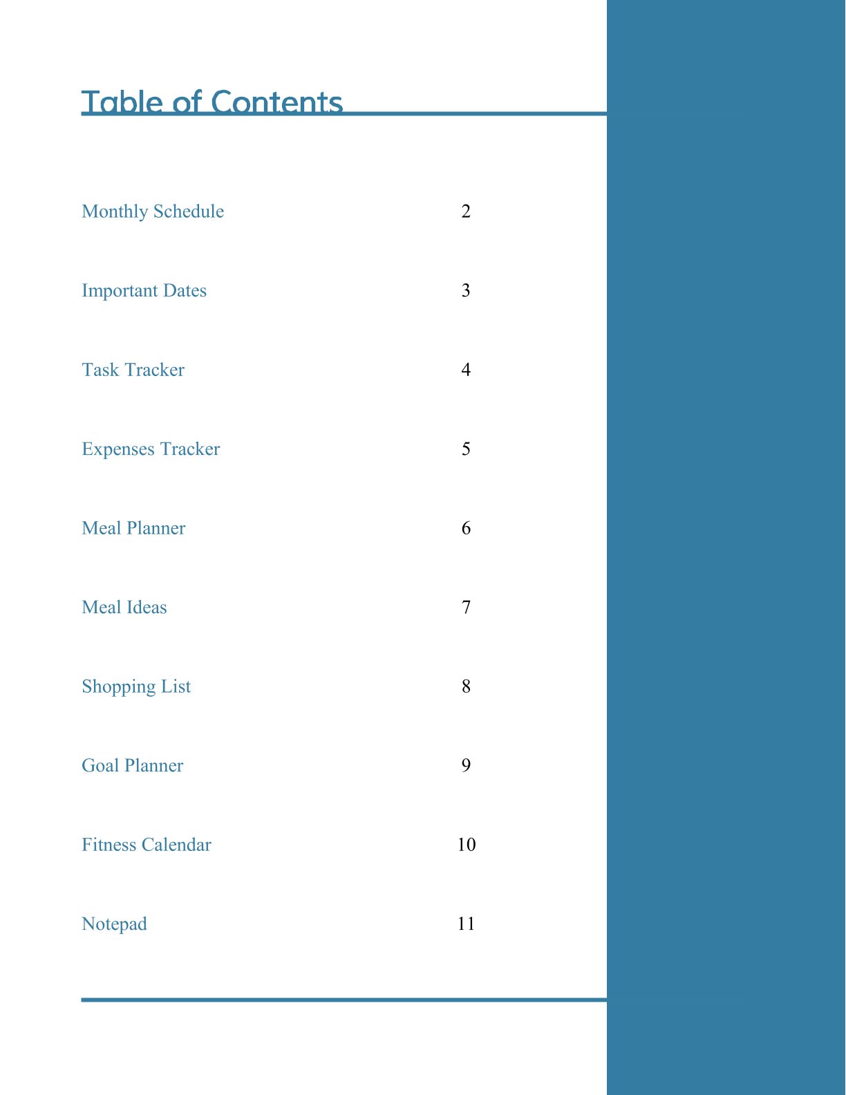 Free Monthly Personal Planner Template – PDF Printable Organizer (A4 & US Letter)
