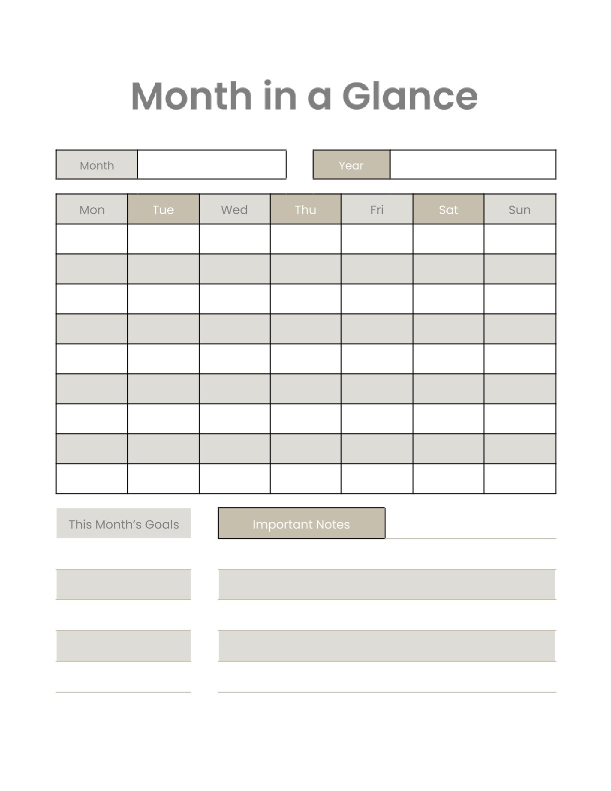 Free Personal Life Planner Template – Monthly & Weekly Schedule, Goals, Budget & Daily Tracker – Printable PDF (A4 & US Letter)