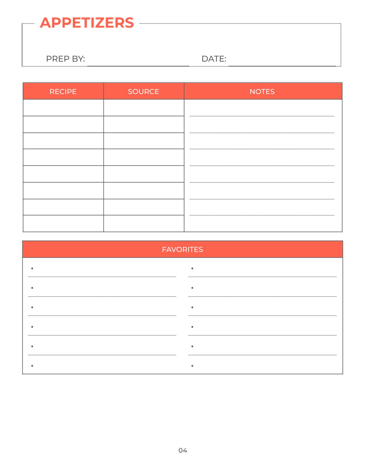 Free Personal Recipe & Meal Planner Template – Printable PDF