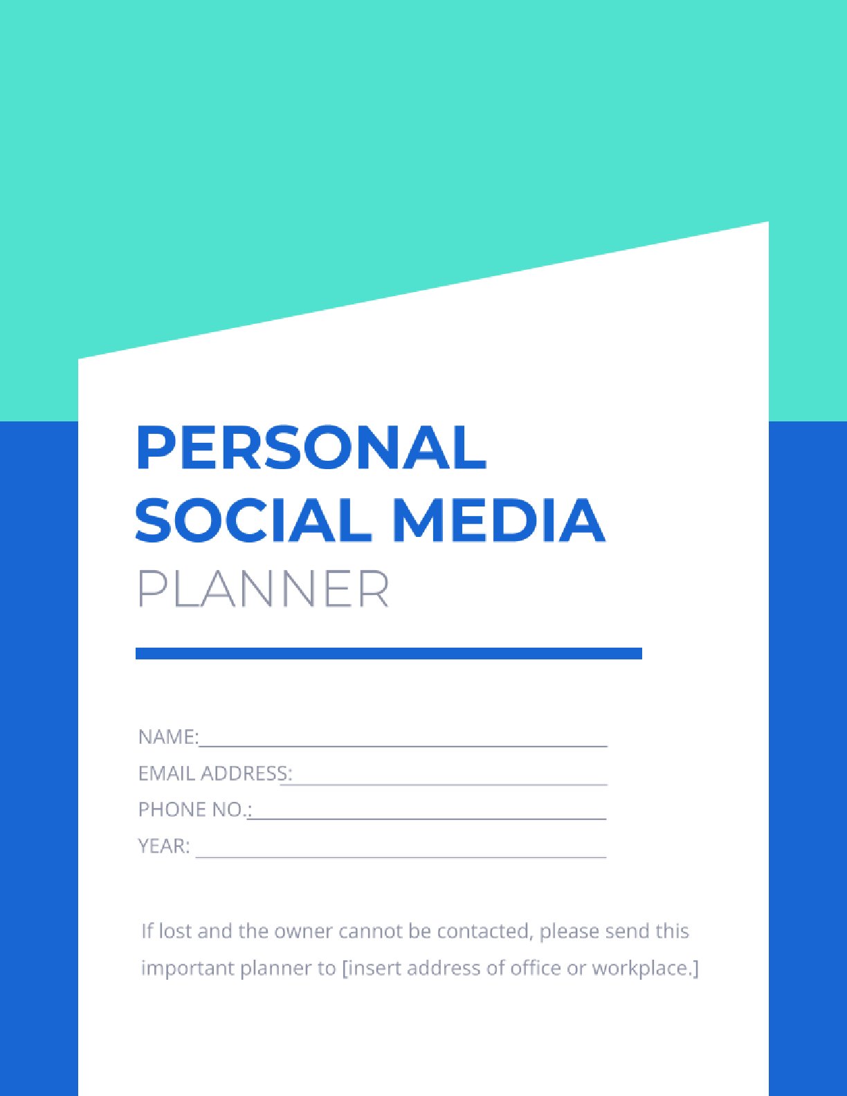 Free Personal Social Media Planner Template (20 Pages) – Schedule Posts, Track Engagement & Grow Online
