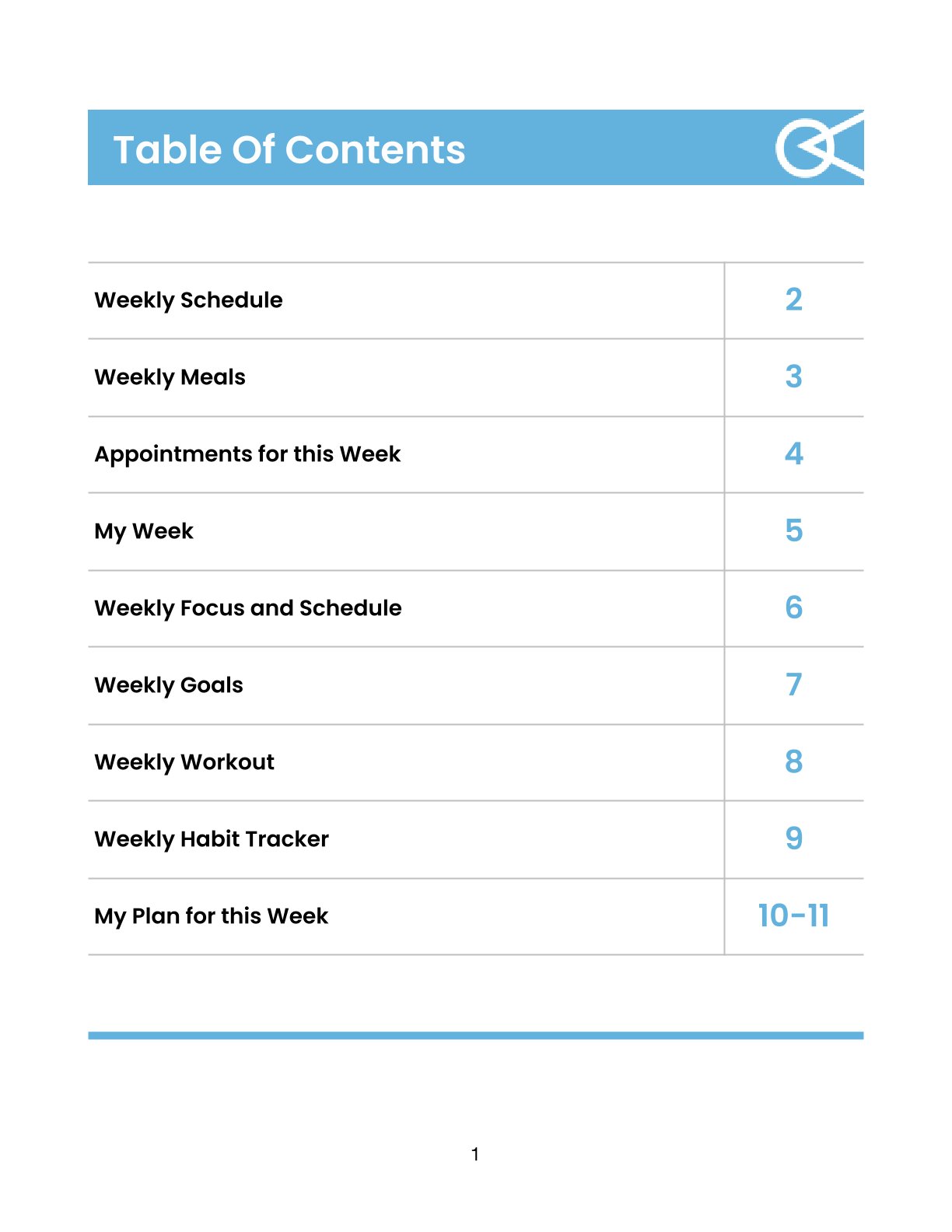 Free Weekly Personal Planner Template – PDF Printable for Goals, Meals, Fitness & Time Management (A4 & US Letter)