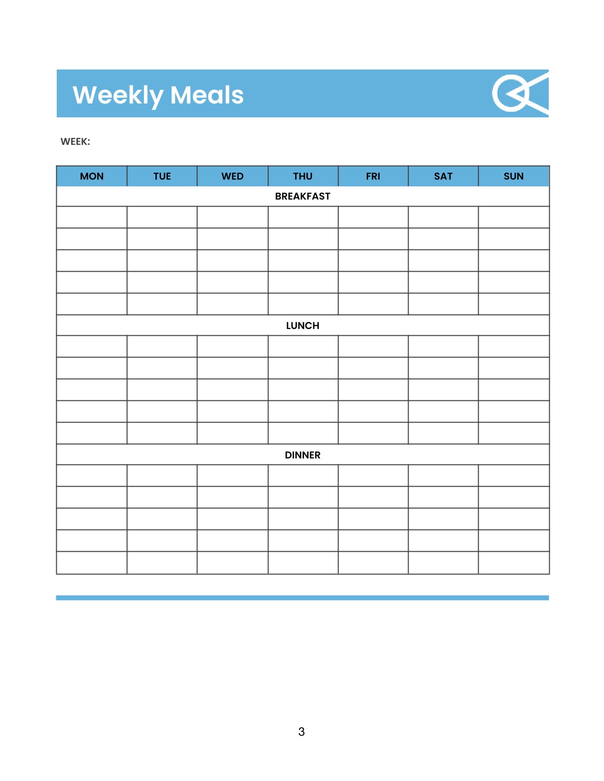 Free Weekly Personal Planner Template – PDF Printable for Goals, Meals, Fitness & Time Management (A4 & US Letter)