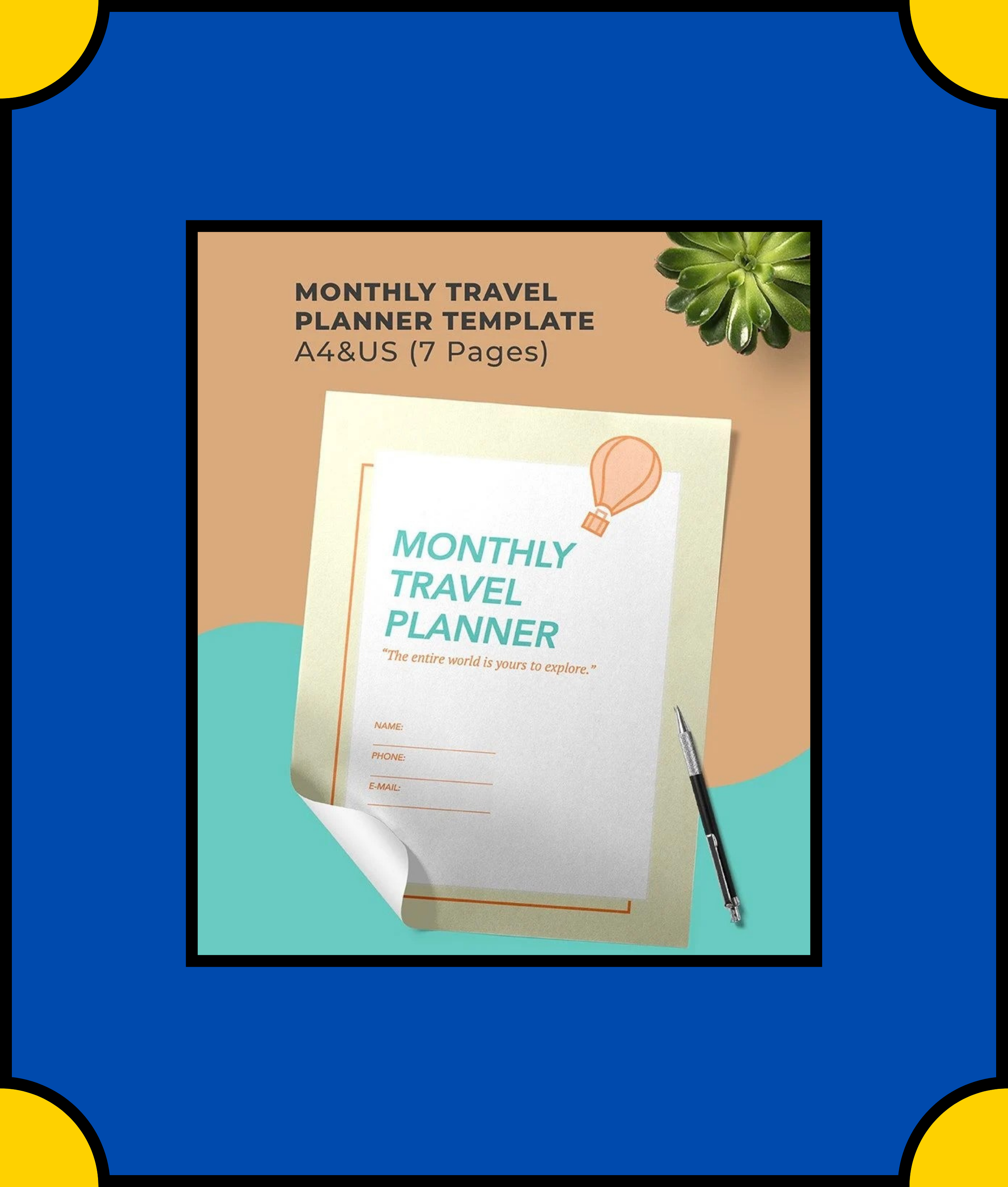 Free Monthly-Travel-Planner-Template