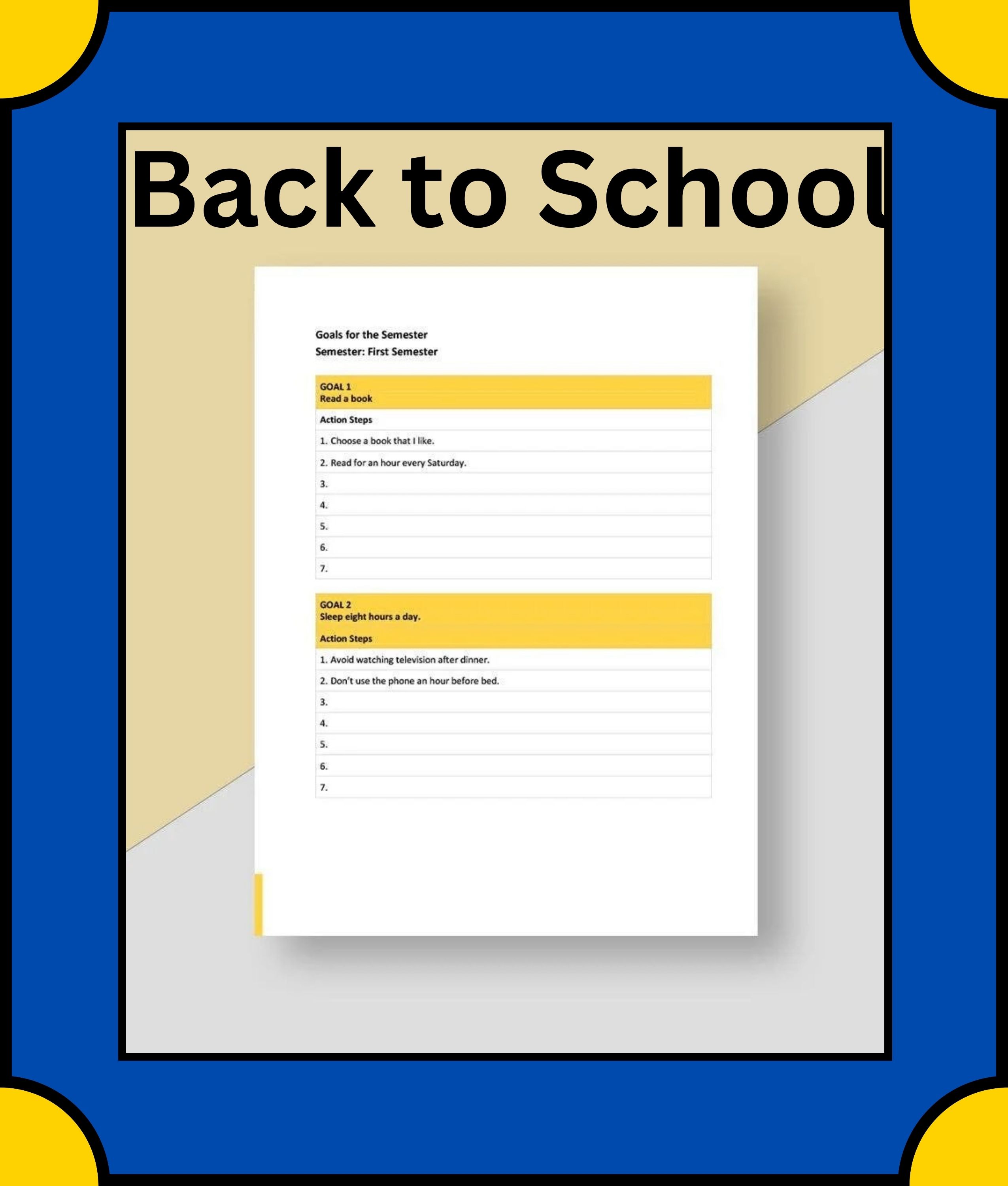 Free Back to School Planner Template