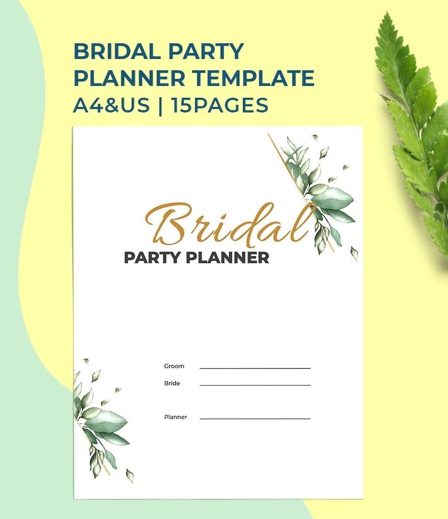 Free Bridal Party Planner Template