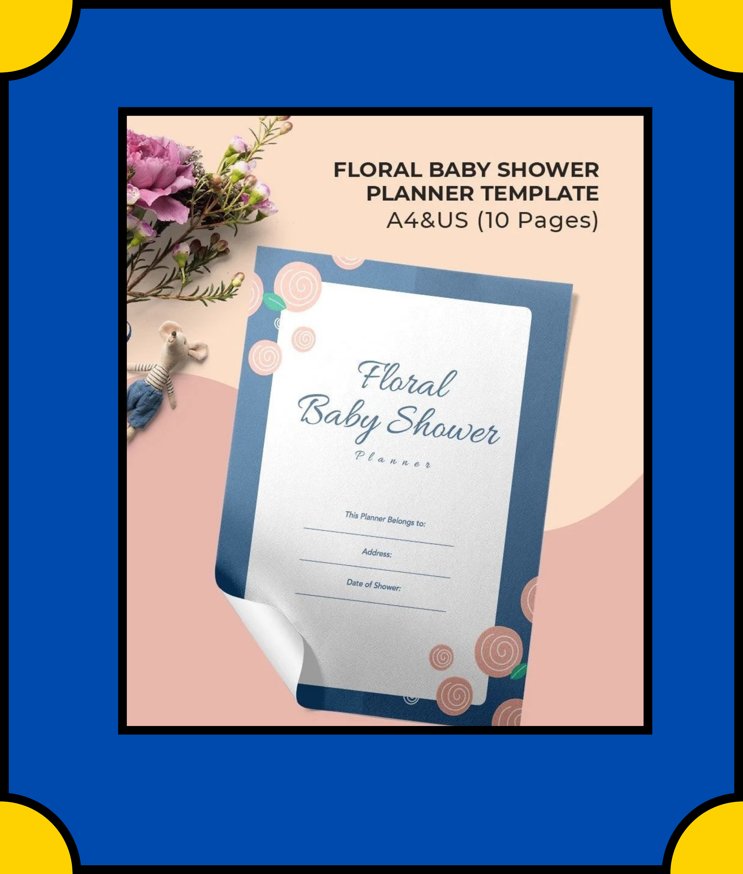 Free Floral baby shower Planner Template