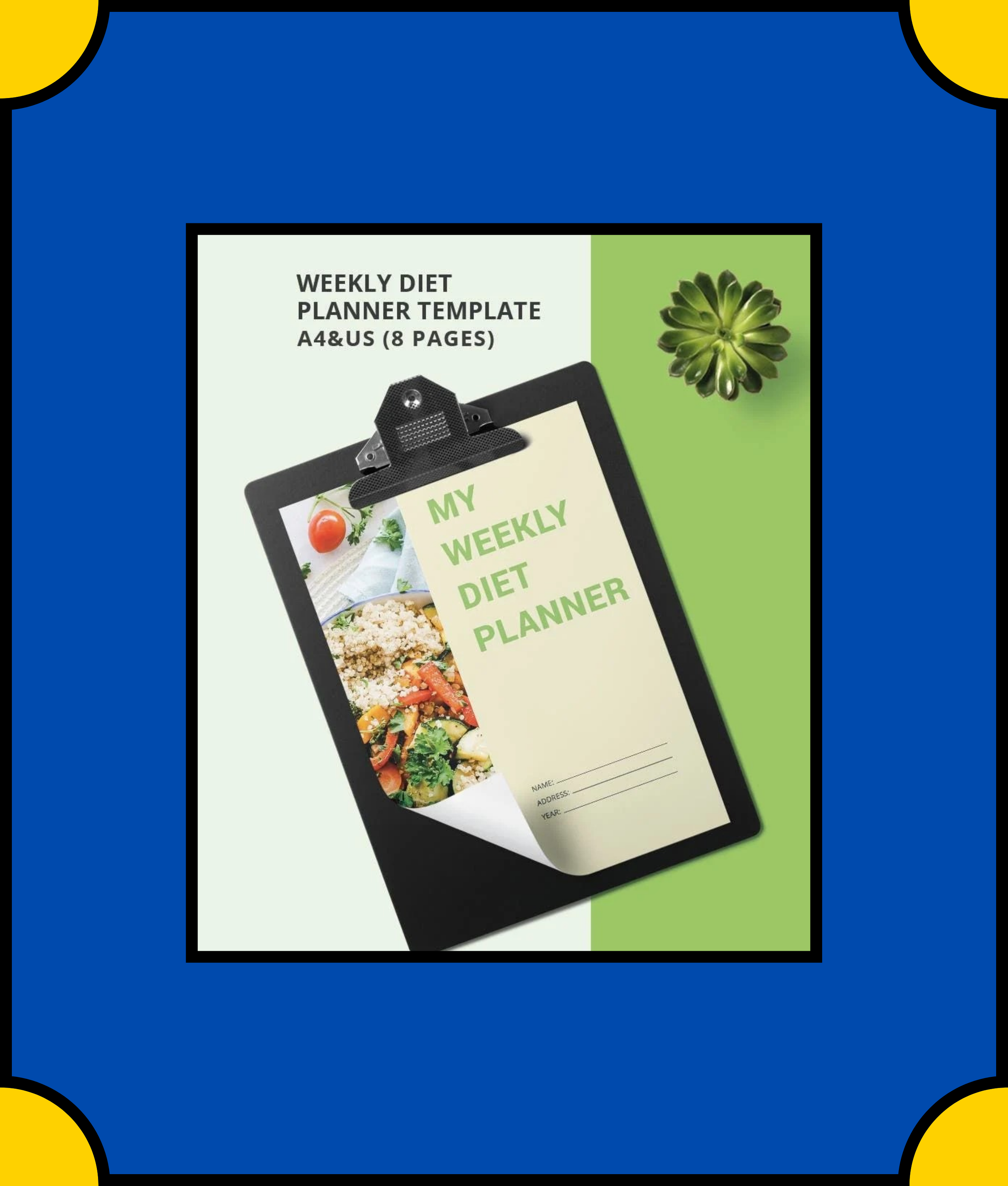 Free Weekly Diet Planner Template