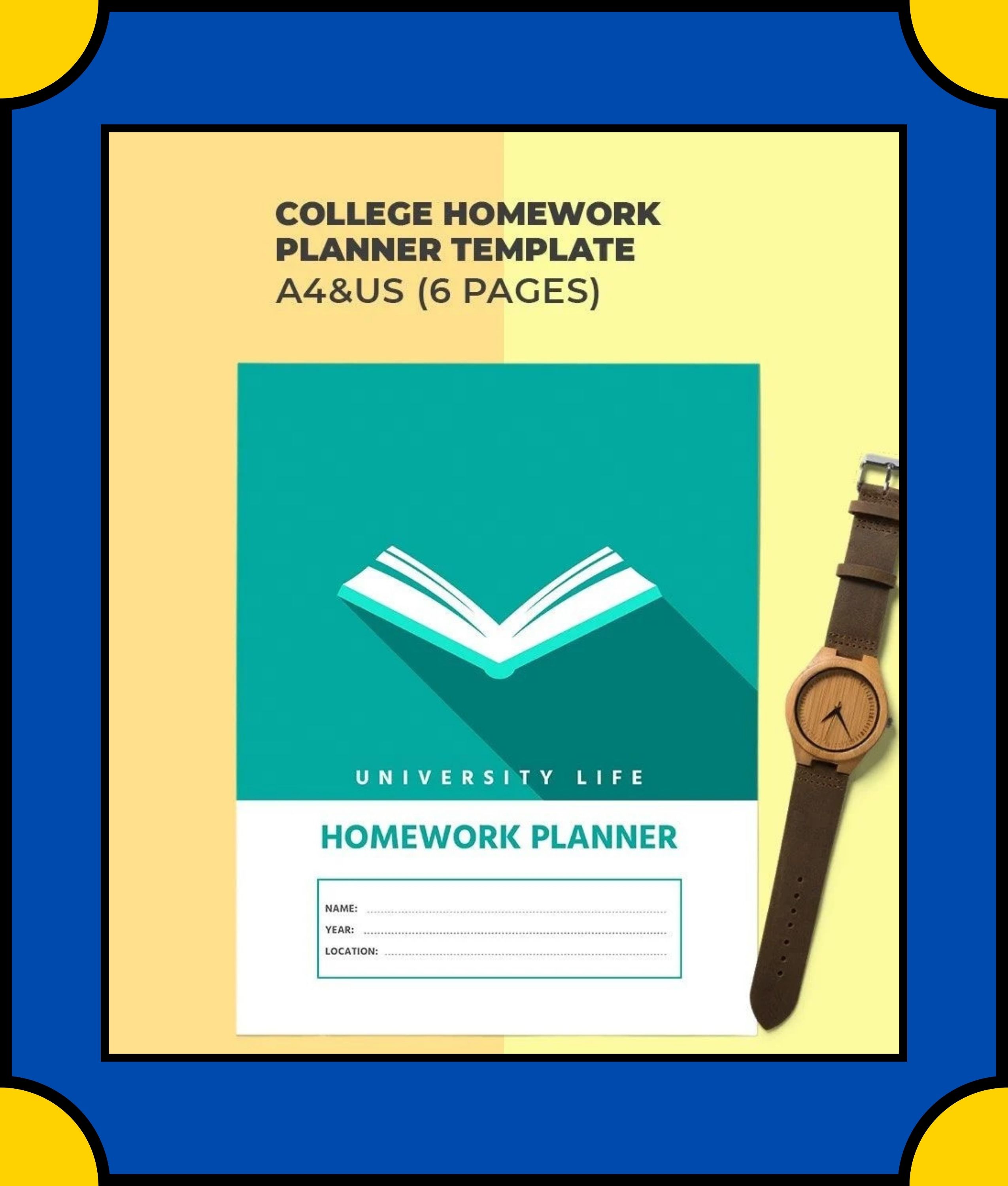 Free College Homework Planner Template