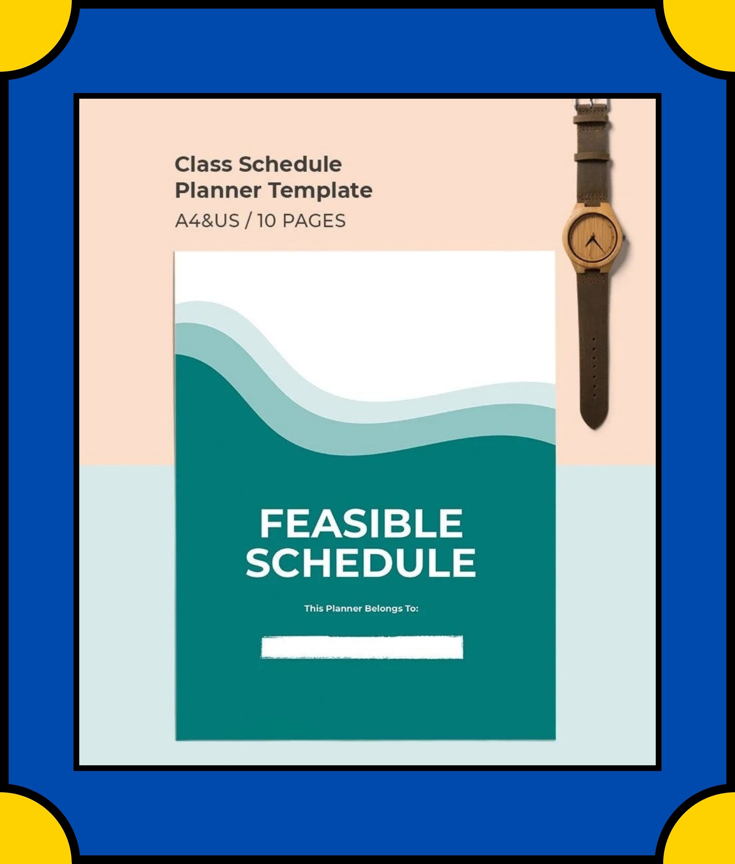 Free Class Schedule School Planner Template
