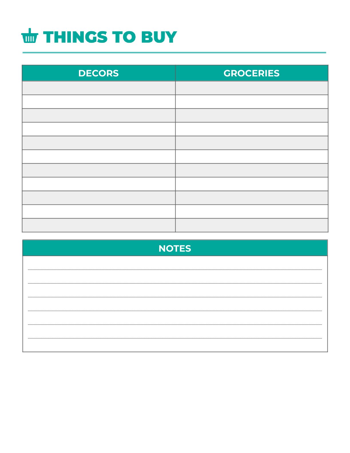 Free Basic Party Planner Template ( PDF ) / Download for Free