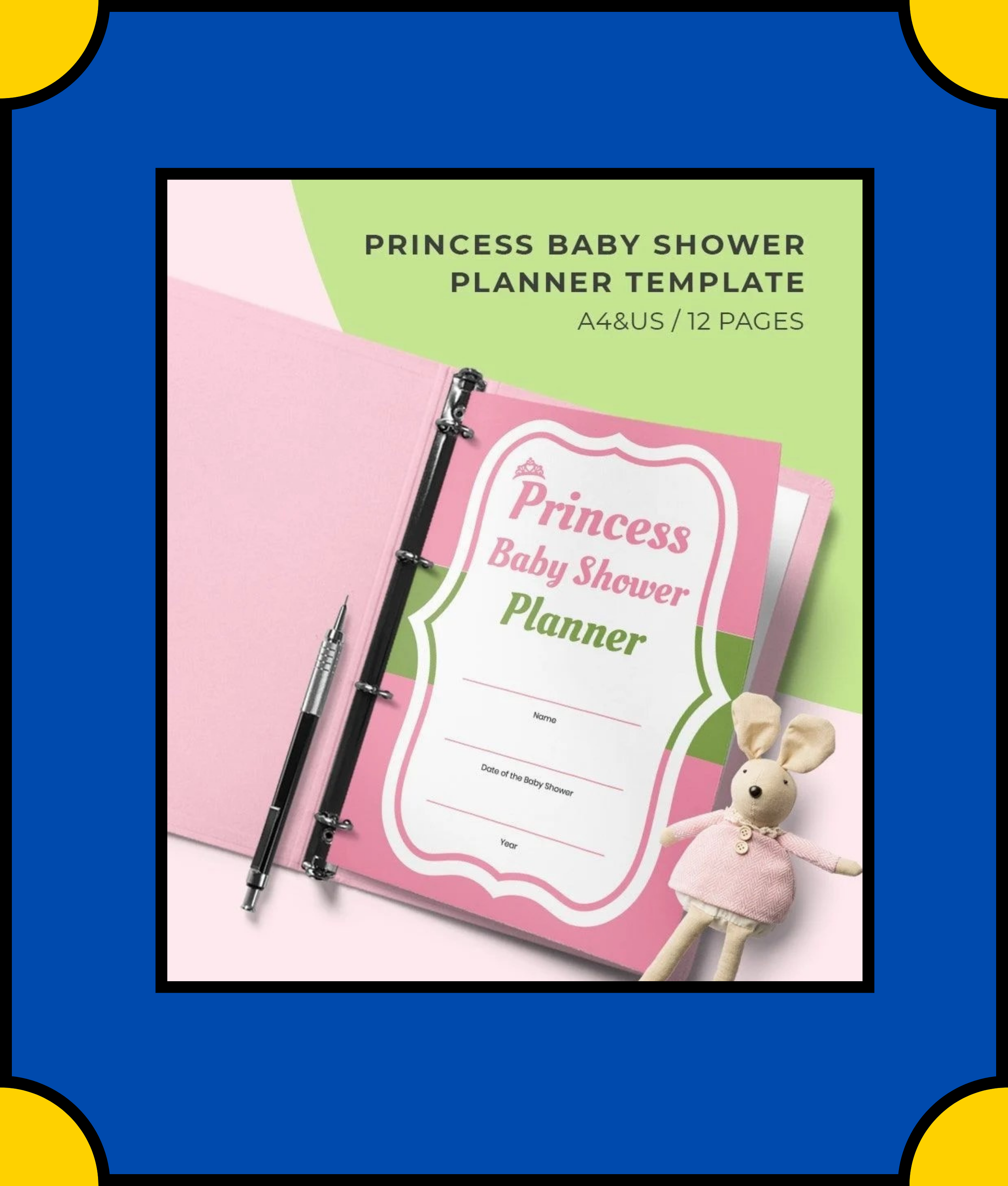 Free Princess baby shower Planner Template