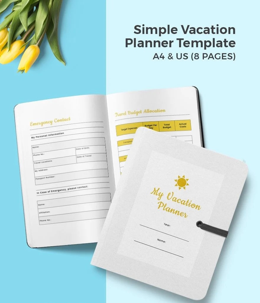 Free Simple Vacation Planner Template