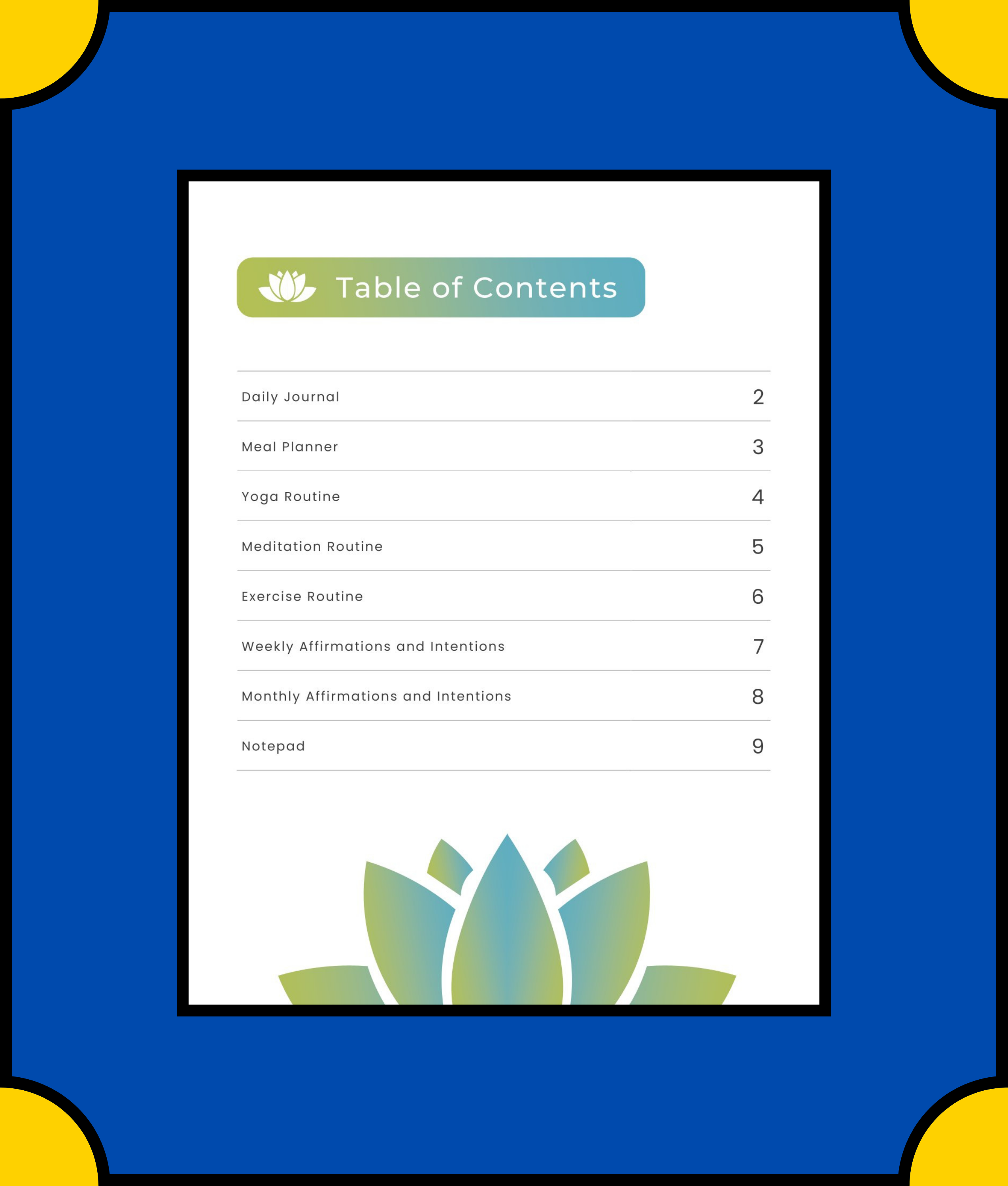Free Printable-Yoga-Meditation-Planner-Template