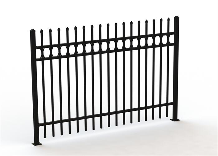 garrison fence panel stain black powder crimped spear 
