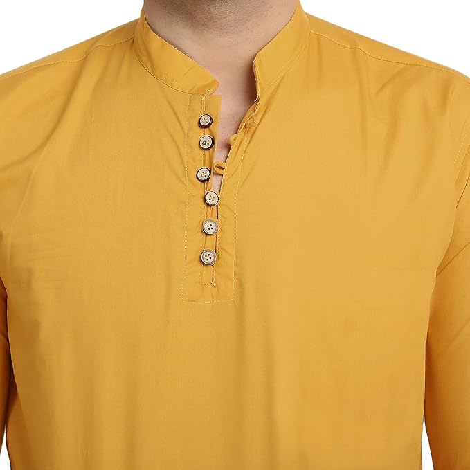 LookMark Men's Pure Cotton Regular Fit Casual Trendy Solid Short (Kurta 08 -XXL)