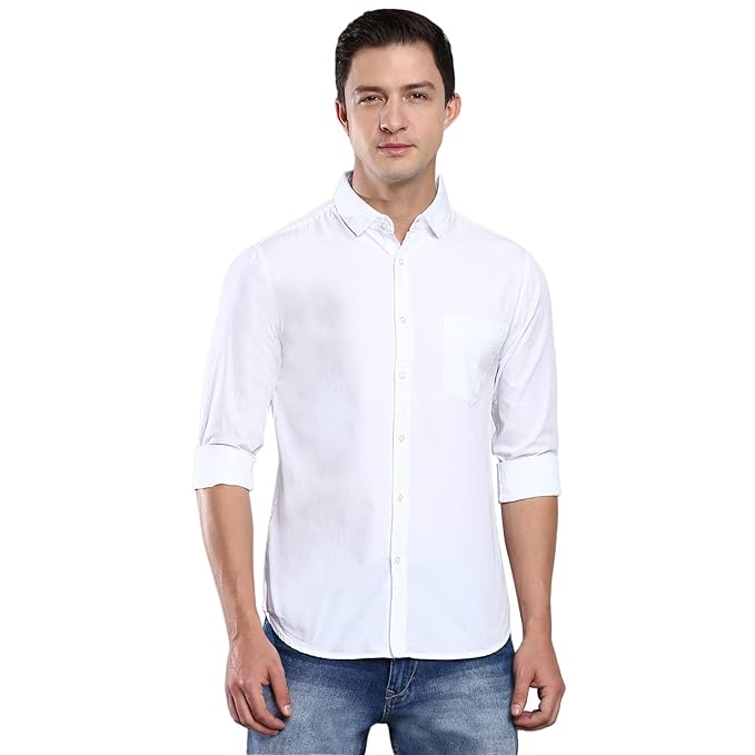 Dennis Lingo Men's Solid Slim Fit Casual Shirt, Full Sleeve Shirt for Casual Wear & Formal Wear (Also Available in Plus Size)