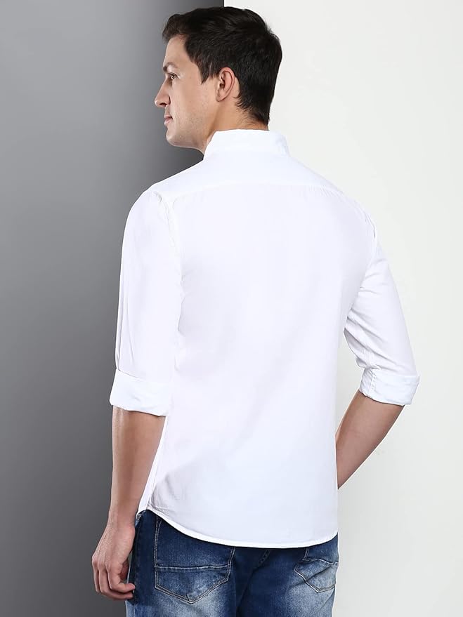 Dennis Lingo Men's Solid Slim Fit Casual Shirt, Full Sleeve Shirt for Casual Wear & Formal Wear (Also Available in Plus Size)
