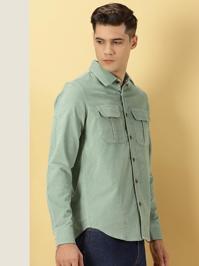 Thomas Scott Men's Premium Slim Fit Corduroy Casual Shirt