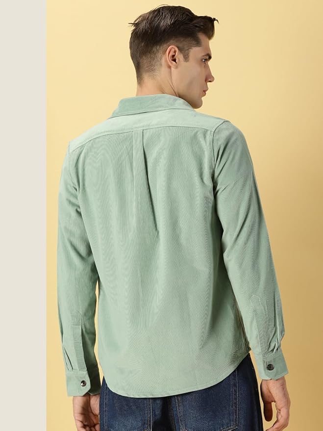 Thomas Scott Men's Premium Slim Fit Corduroy Casual Shirt