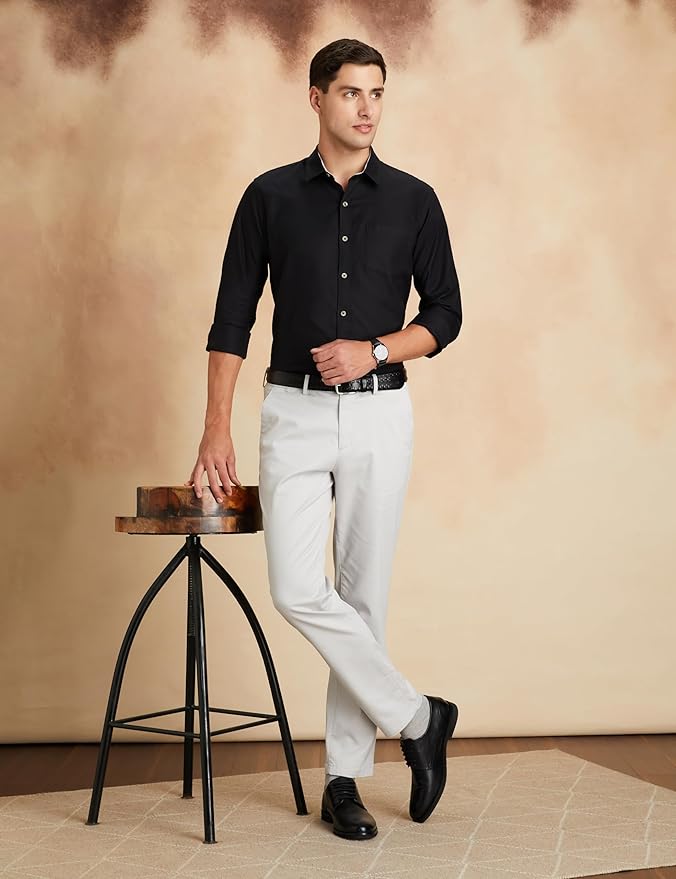 Symbol Premium Men's Regular Fit Flexi Waist Casual Pants | Stretchable Chinos | Stylish Office Fashion Trousers