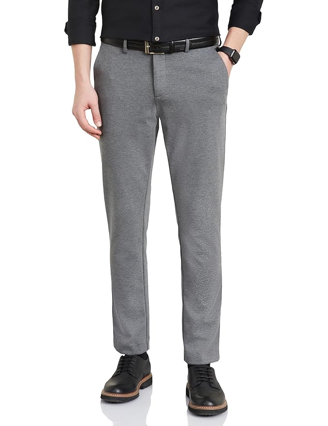 Symbol Premium Men's Slim Fit Stretch Knit Pants - Smart Casual | Flexi Waist