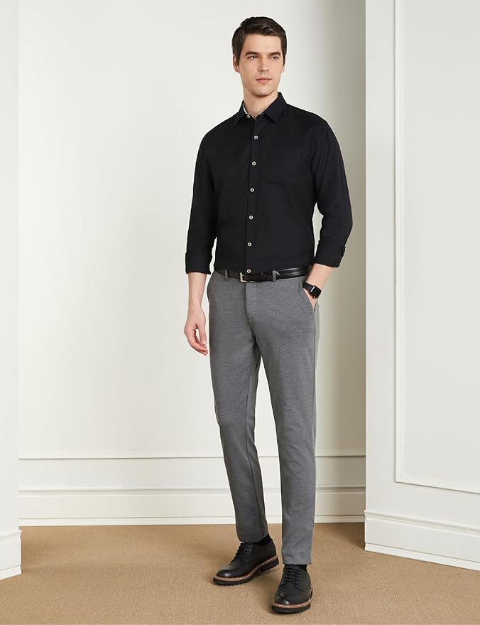 Symbol Premium Men's Slim Fit Stretch Knit Pants - Smart Casual | Flexi Waist