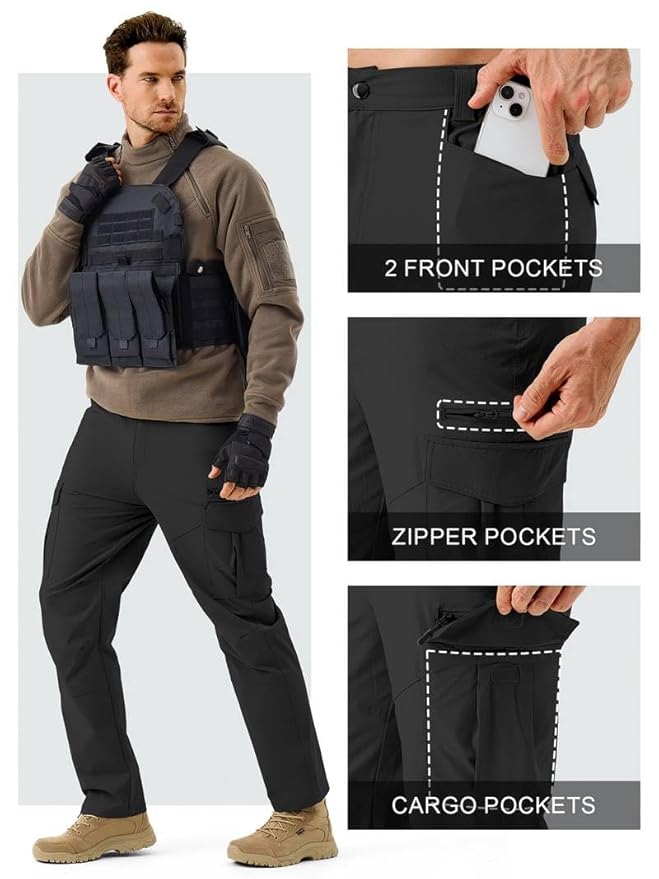 TOPLOT Men's Functional Straight-Fit Cargo Pants